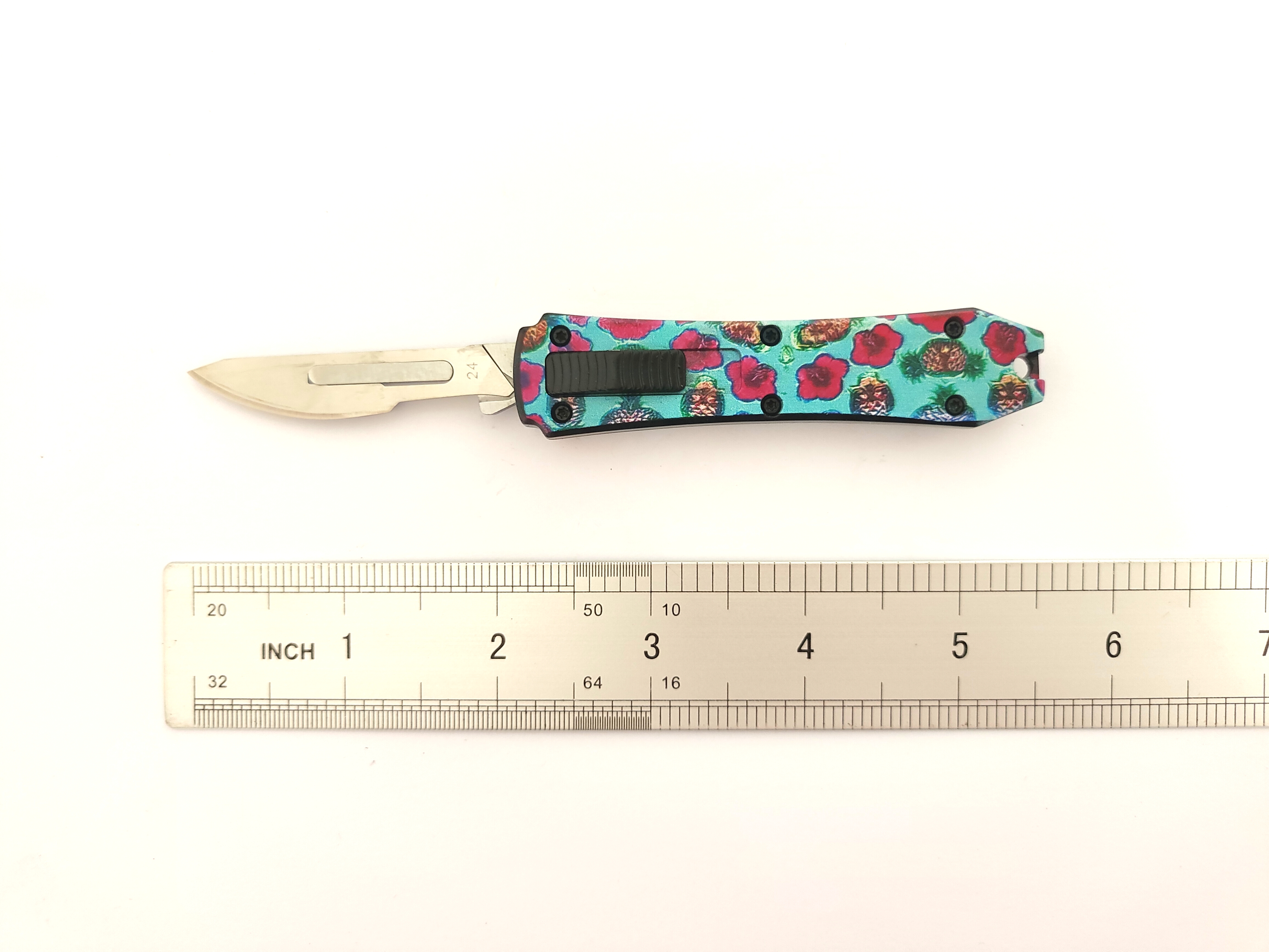 Carbon Steel Substitutable Blade Auto Otf Utility Knife with 10 Pieces Replacement Blade 