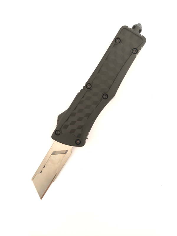 Large Folded Flick Razor Knife Zinc Aluminum Alloy Handle Auto Adjustable Blade Otf Replaceable Knife