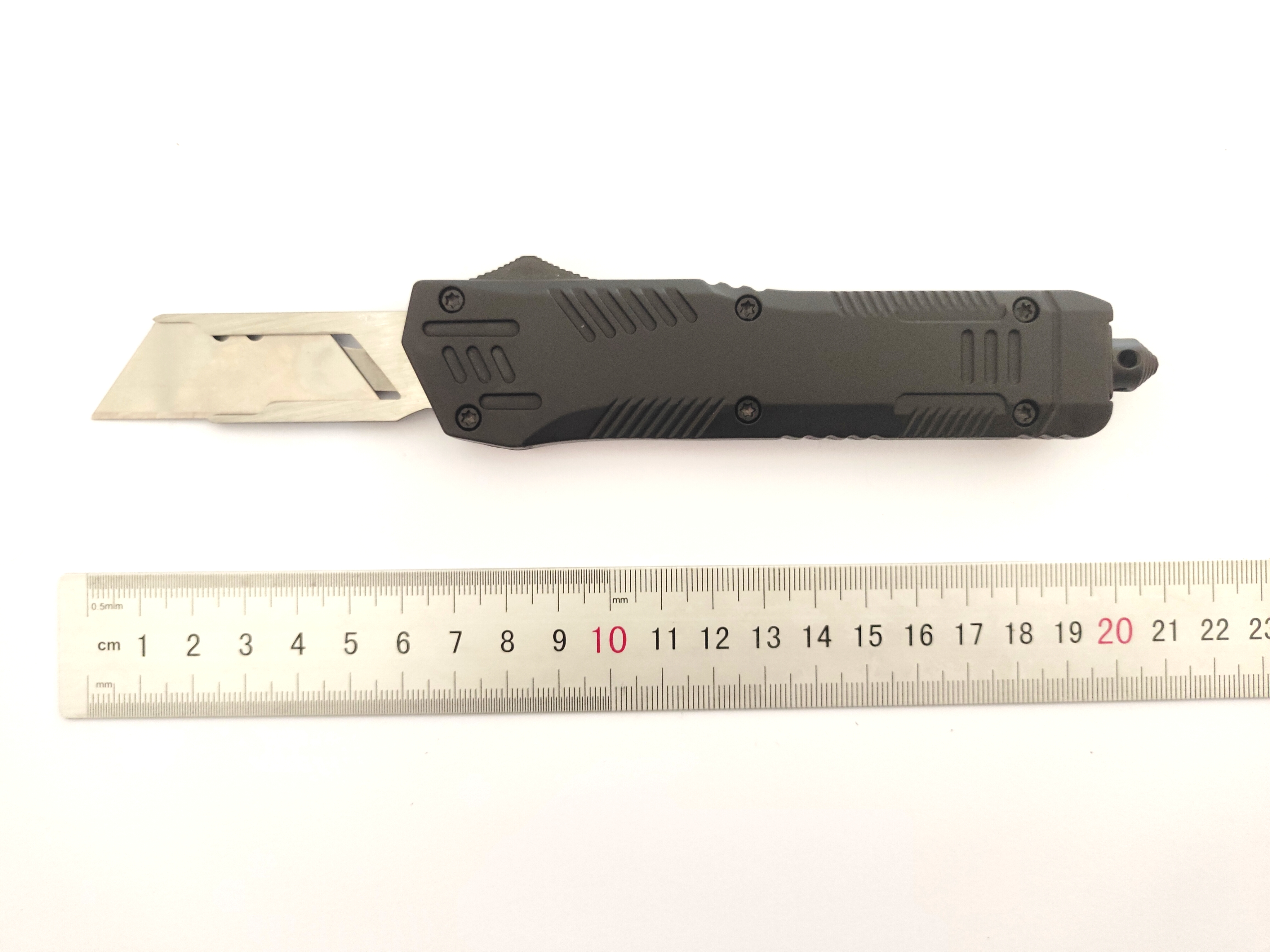 Soft Handle Large Out The Front Flick Knife Spring Assisted 2 Stages Adjustable Blade Replaceable Otf Knives