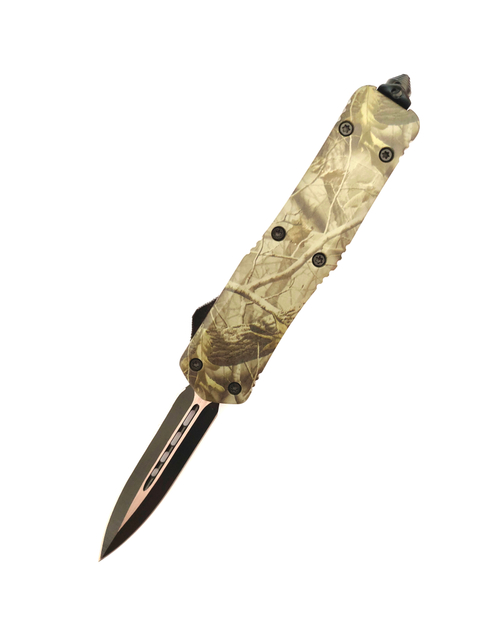 Spear Point Coating Defence D/E Automatic Folded Tactical Pocket Knife