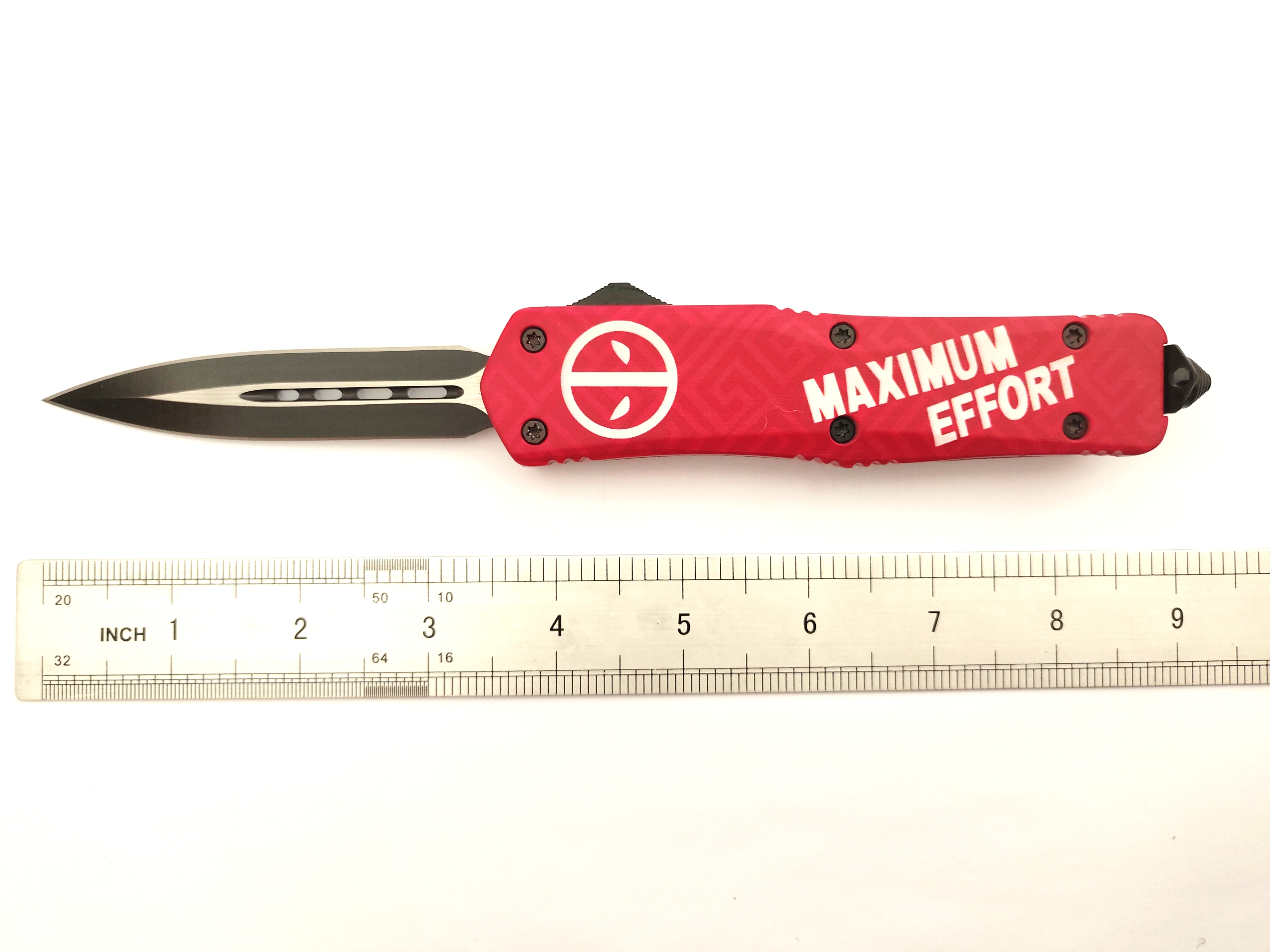Custom Maximum Effort Combat Pushbutton Switchknife Survival Tactical Automatic Otf Knife
