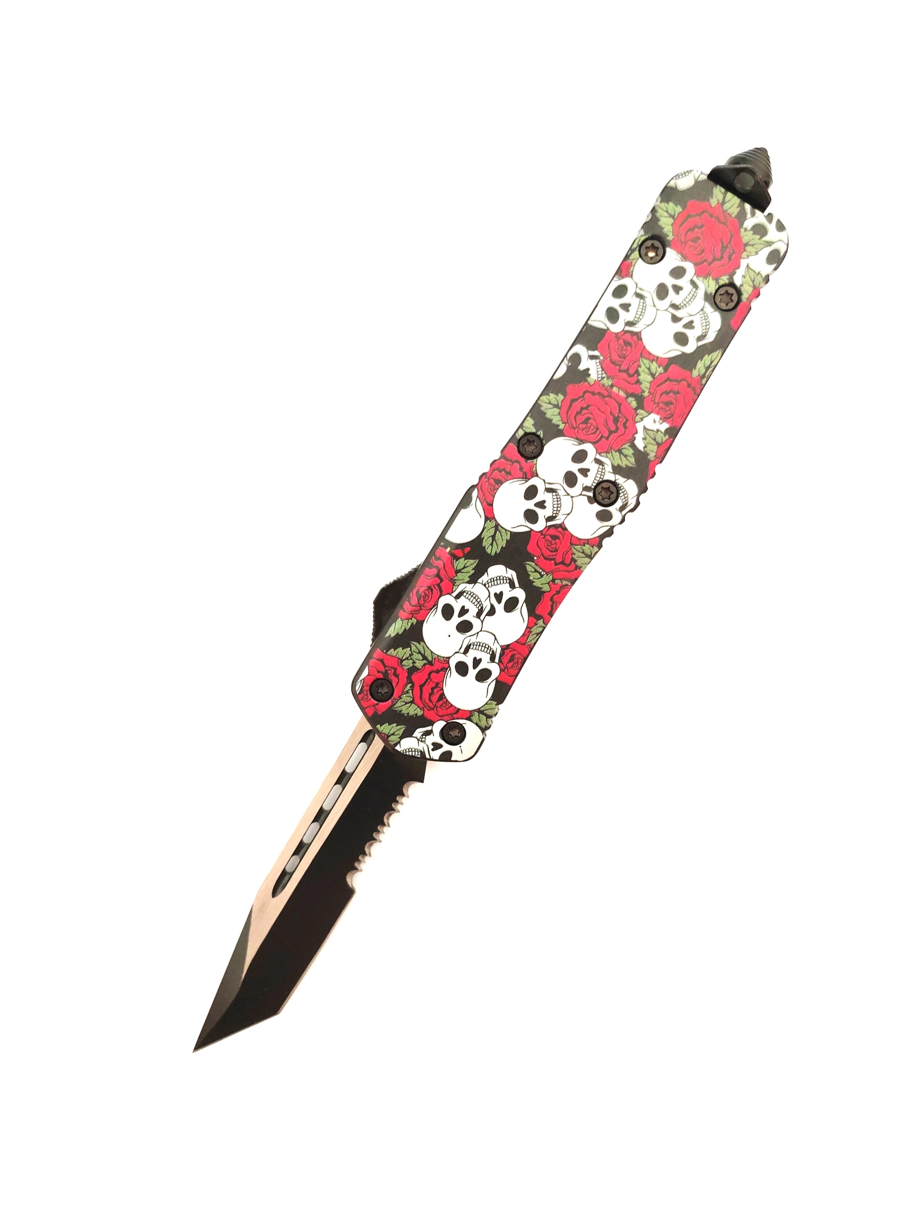 Ghost Skull Multiple Styles Double Sided Switch Blade Defense Dual Action Otf Knife