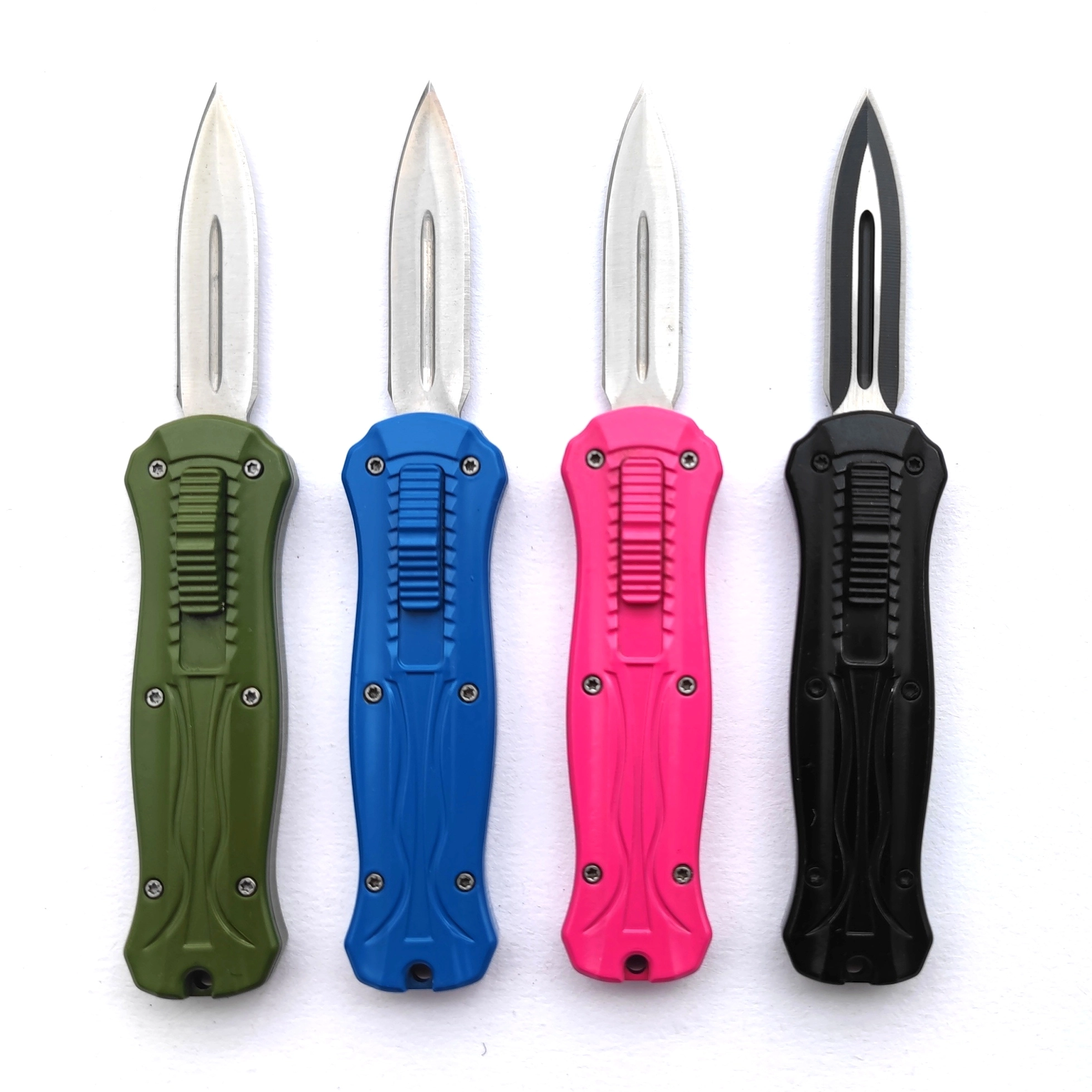Various Blade Stypes Available Sided Pushbutton Knife Straight Forward Out Knife Pocket Otf Mini Folding Automatic Knife