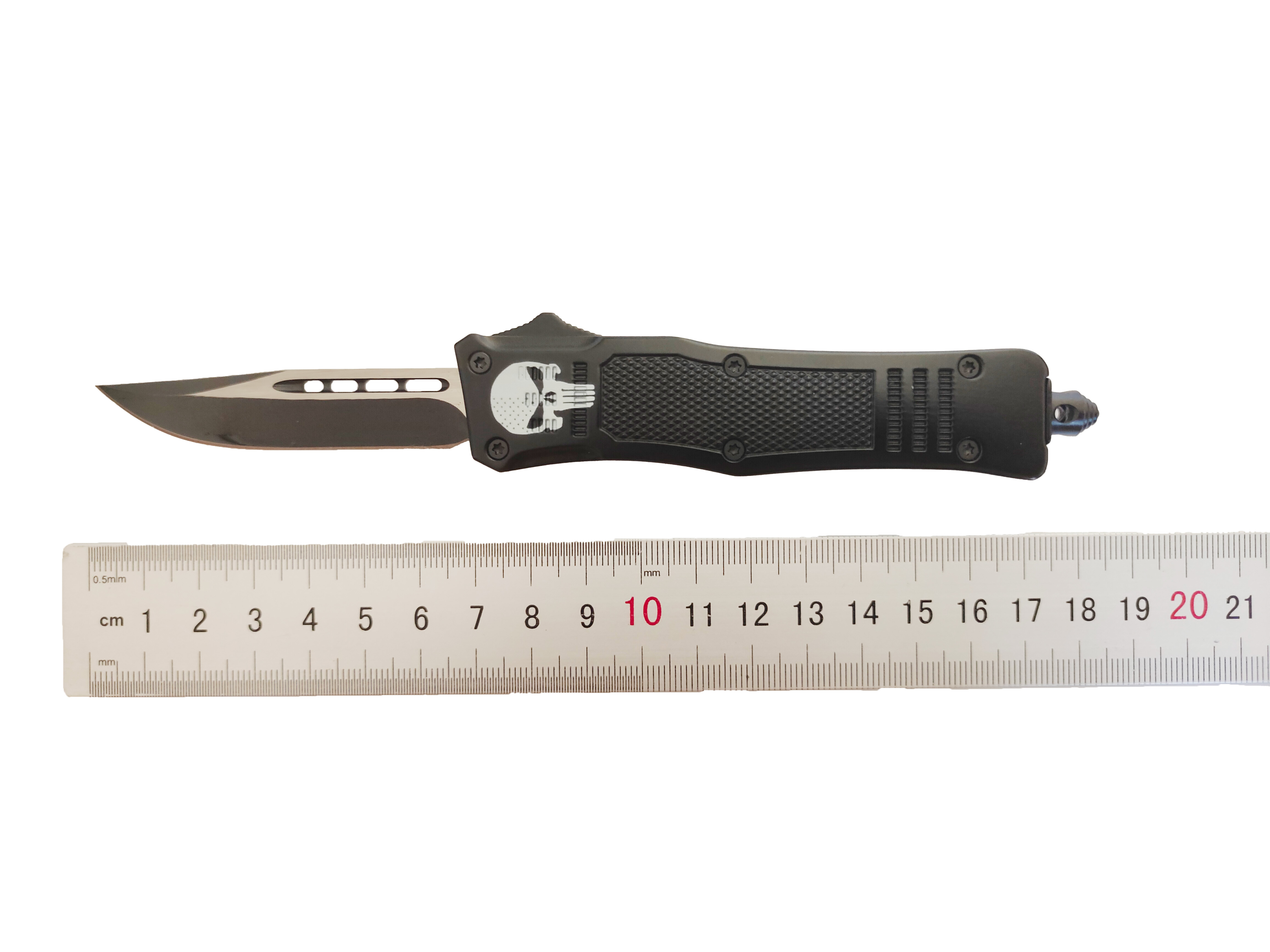 Portable Edc Skull Multifunctional Utility Foldable Automatic Jump Otf Switchblade Knife
