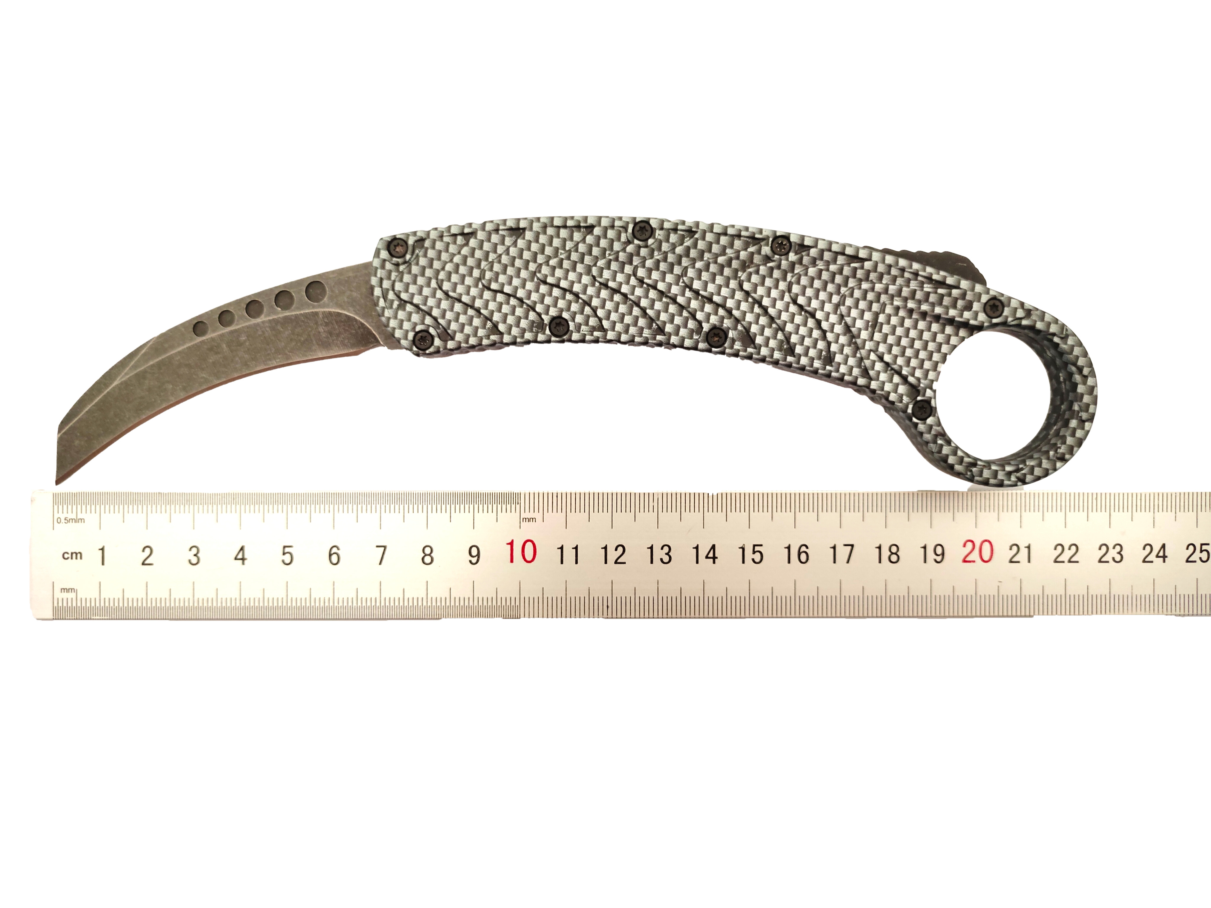 Carbon Fiber Coated Tactical Otf Dual Action Folding Outdoor Karambit Automatic Knife