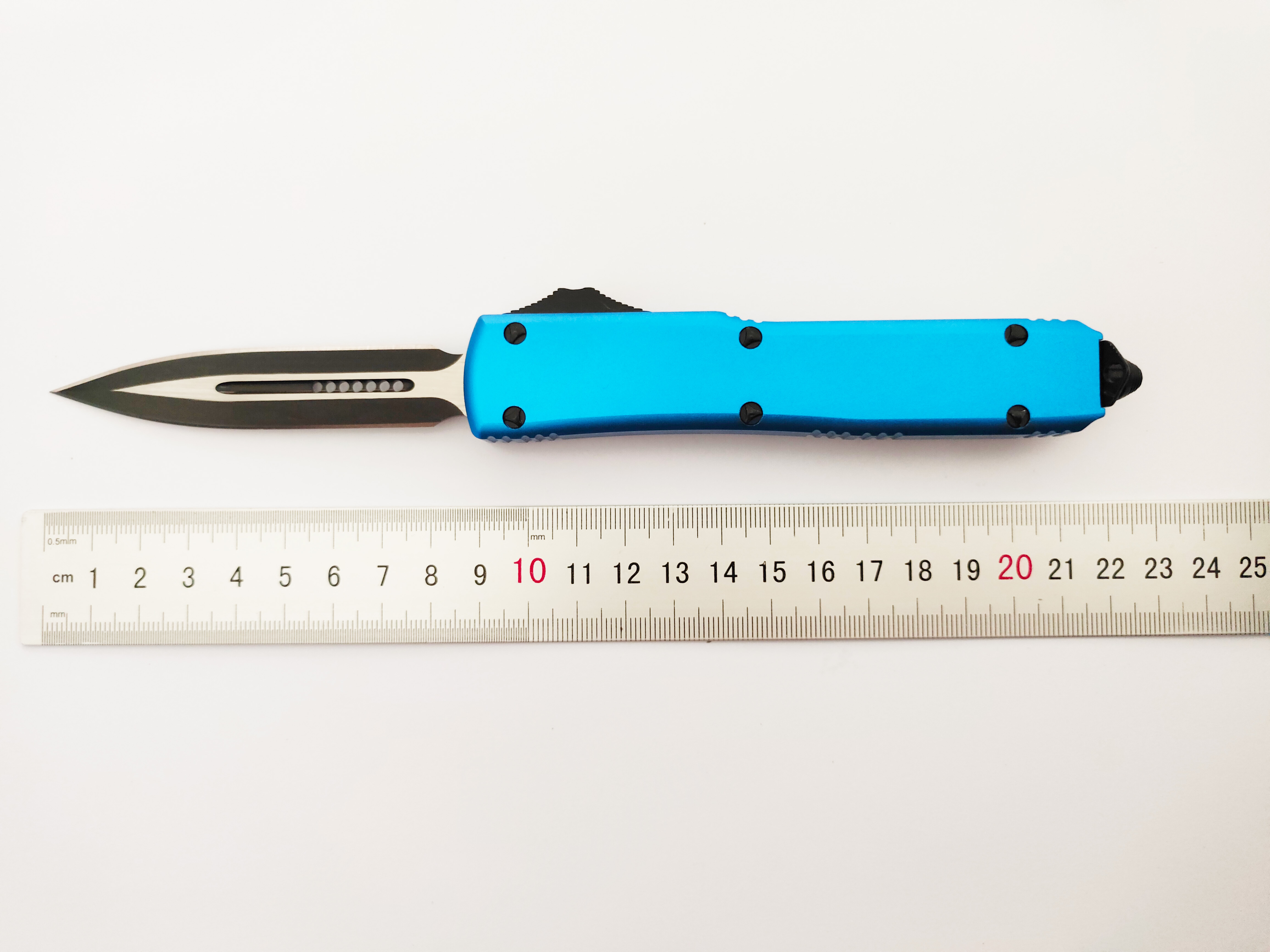 Microtech Utx Series CNC Double Sided Folding Double Edge Blade Button Auto Tactical Knife