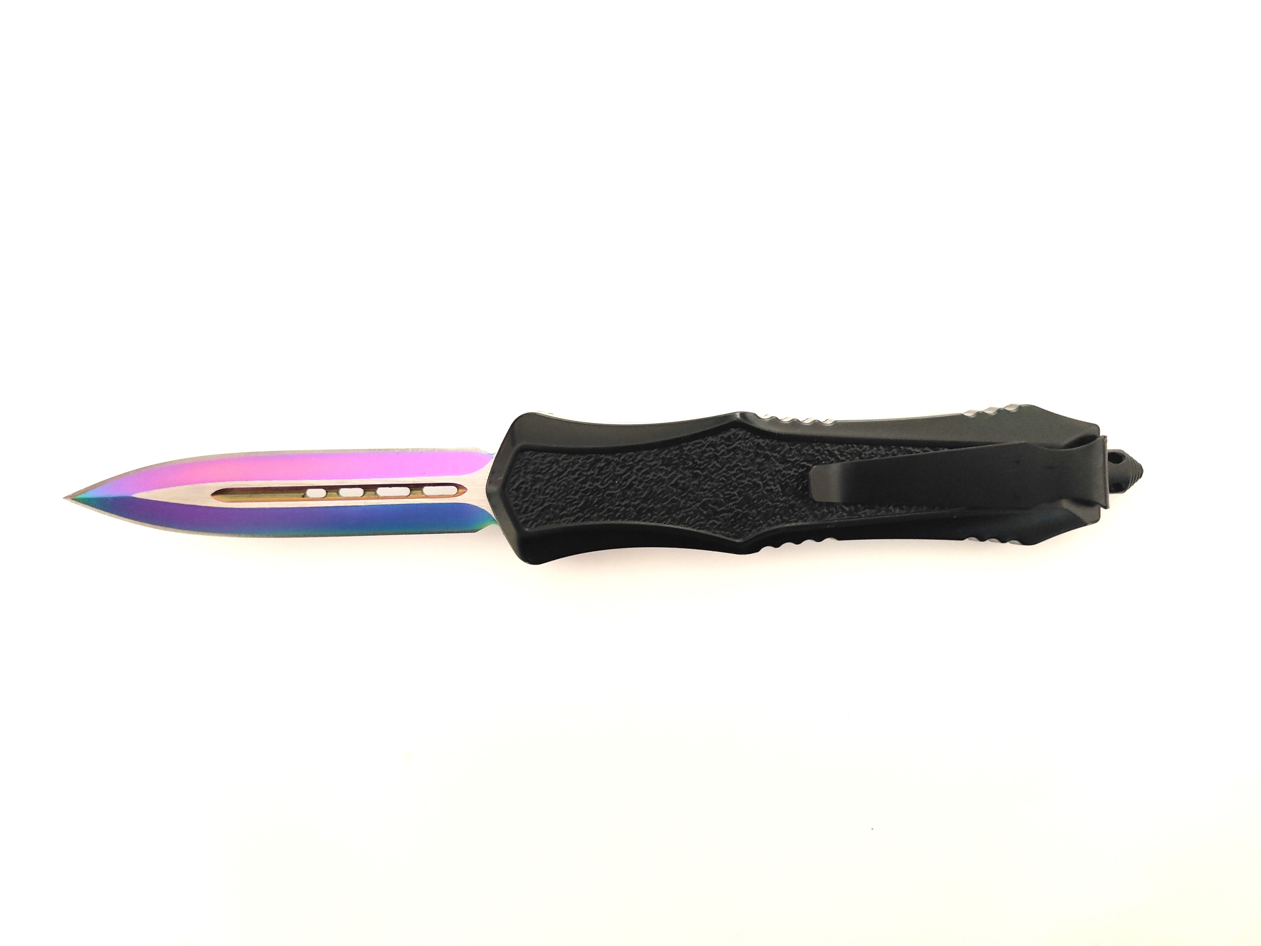 Rainbow Blade Automatic Hunting Double Edge Tactical Pocket Knife Otf Knife Auto Knives