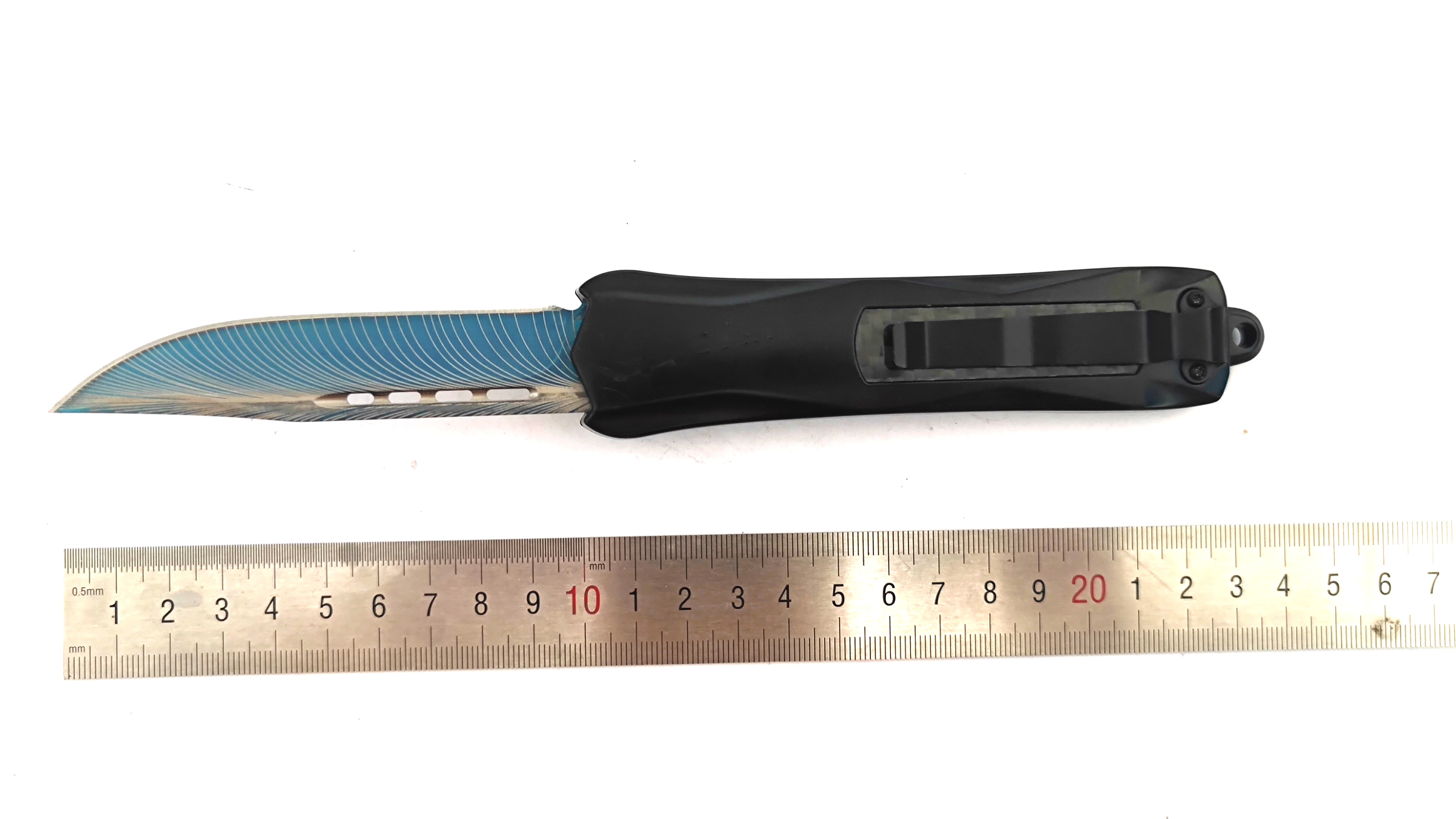 23cm Large Edge Carbon Fiber Automatic Otf Combat Tactical Switchblade Knife