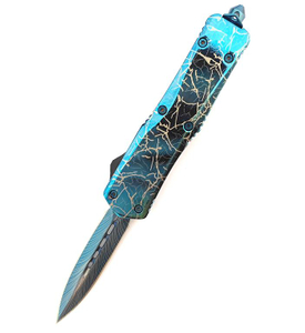 Blue Titanium Sliding Knife Pocket Wholesale Distributors Otf Automatic Knife