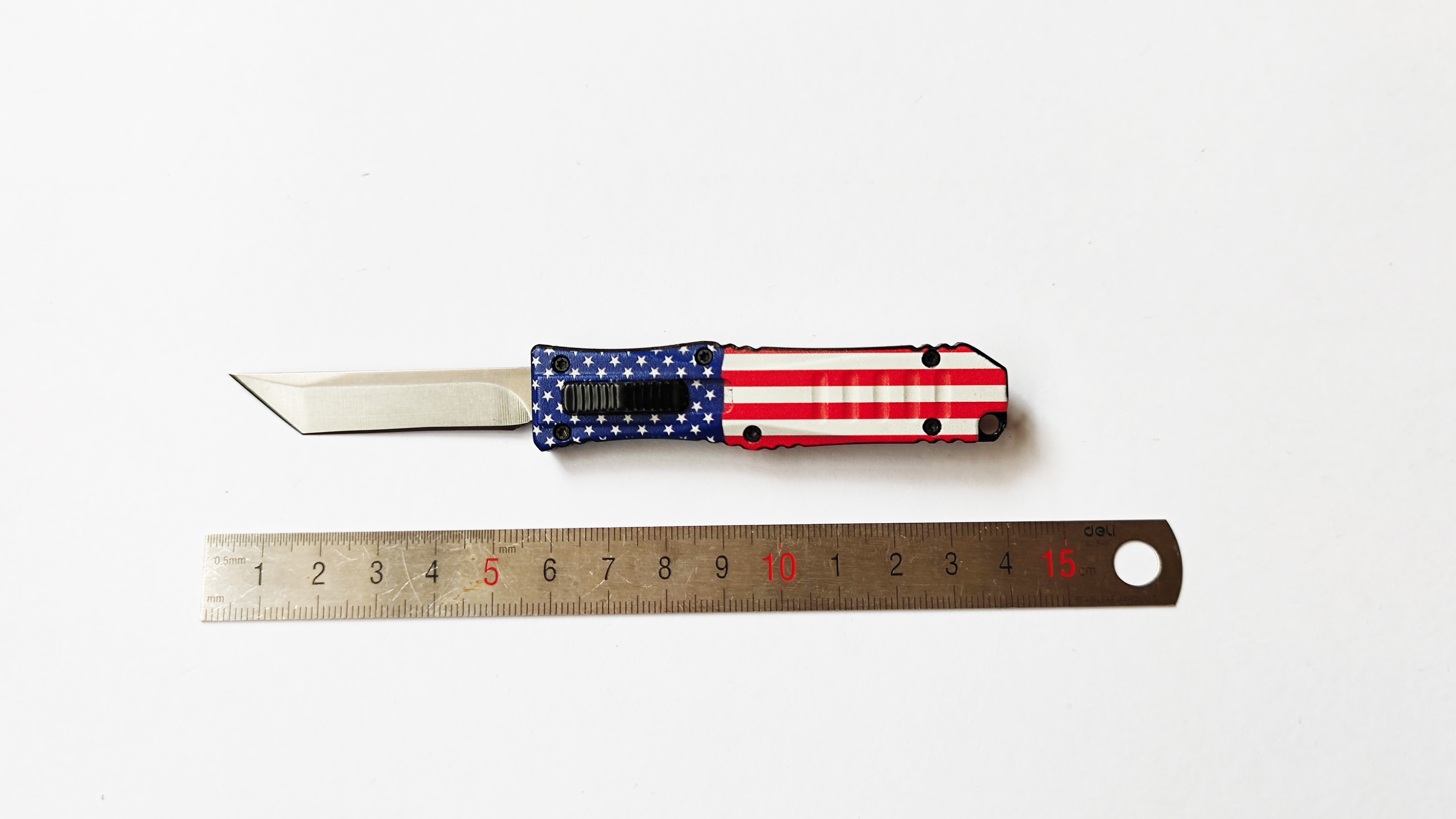 American Flag CNC Otf Auto Self Defense Aluminum Portable Outdoor Mini Folded Automatic Knife