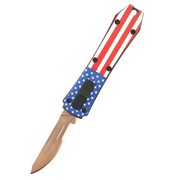 colorful American flag chinese wholesale manufacturer assisted replaceable utility otf knife
