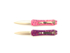 Pink Purple Doughnut Cupcake Switch Blade Mini Self Defense Double Blade Automatic Otf Knife