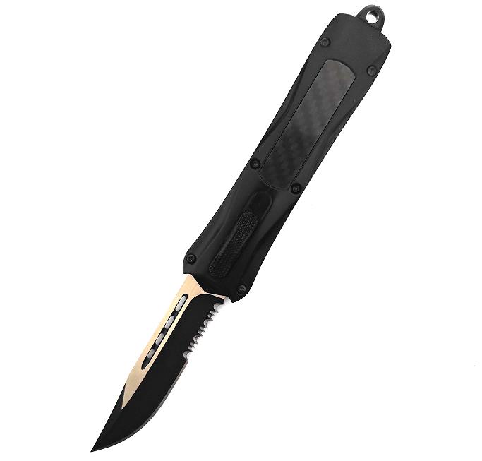 Factory Price Carbon Fiber Handle Hunting Sliding Large Self Defense Otf Auto Wholesale Automatic Knife