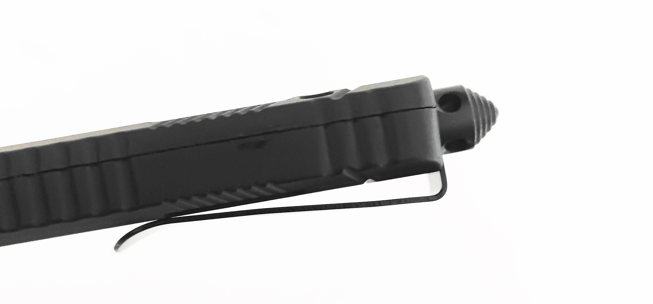 Spaceship Rubberized Handle Spring Loaded Otf Auto Black Point D/A Sliding Automatic Combat Tactical Knife