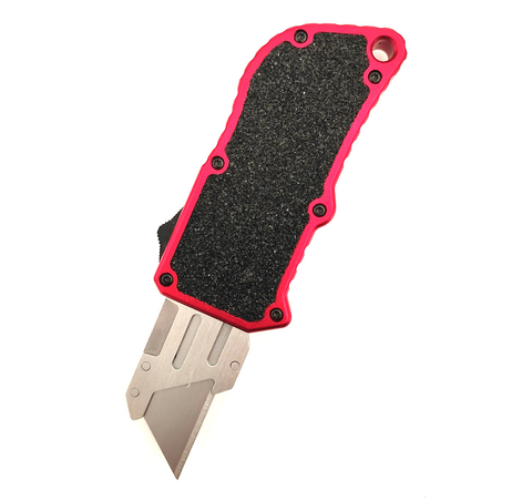 Textured Non Slip Inlay Double Action Edc Replacement Blade Pocket Razor Box Cutter Folding Automatic Otf Utility Knife