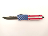 American Flag Self Defense Defender Two Tone Blade Loaded Otf Automatic Opening Knives