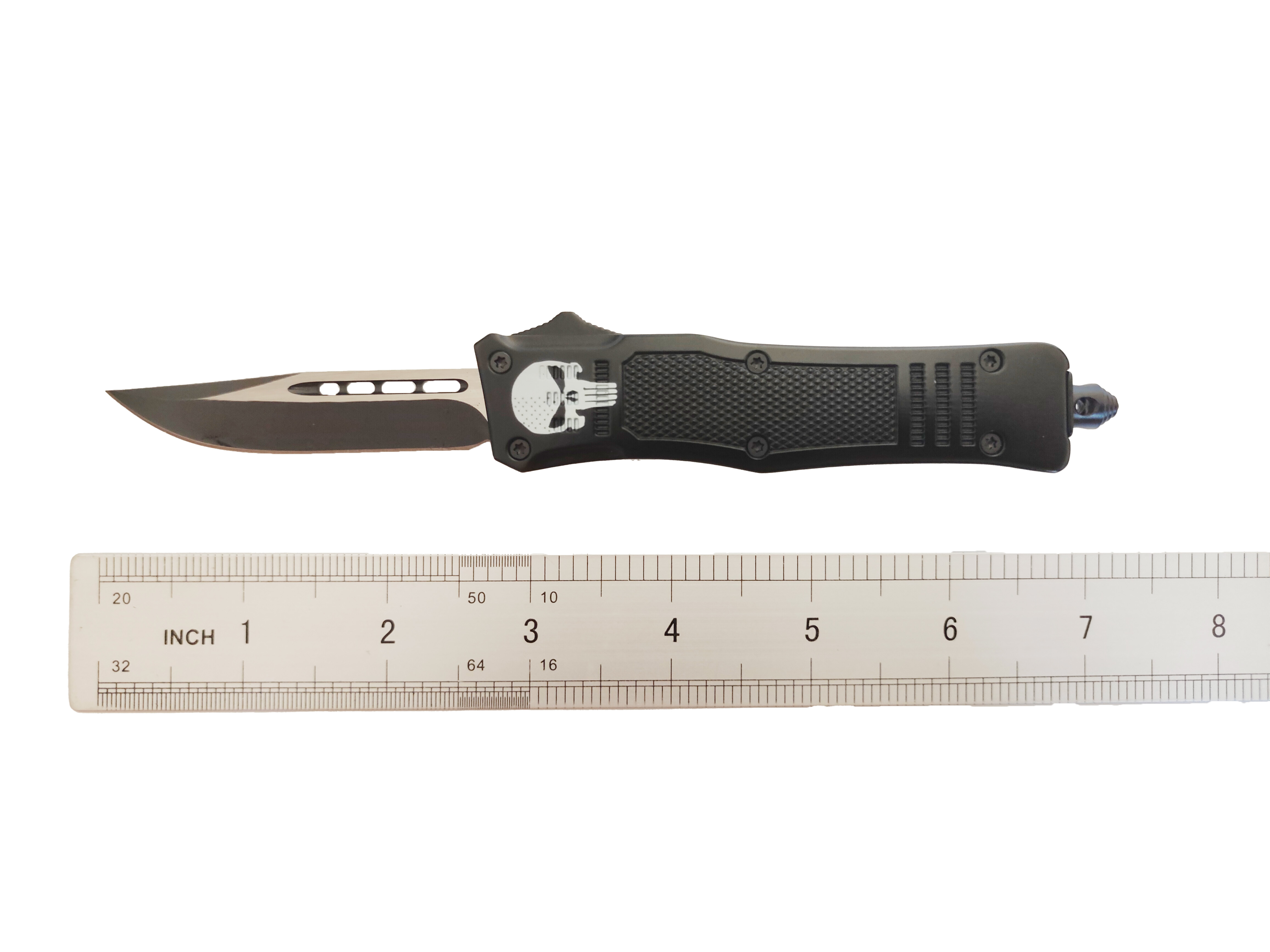 Portable Edc Skull Multifunctional Utility Foldable Automatic Jump Otf Switchblade Knife