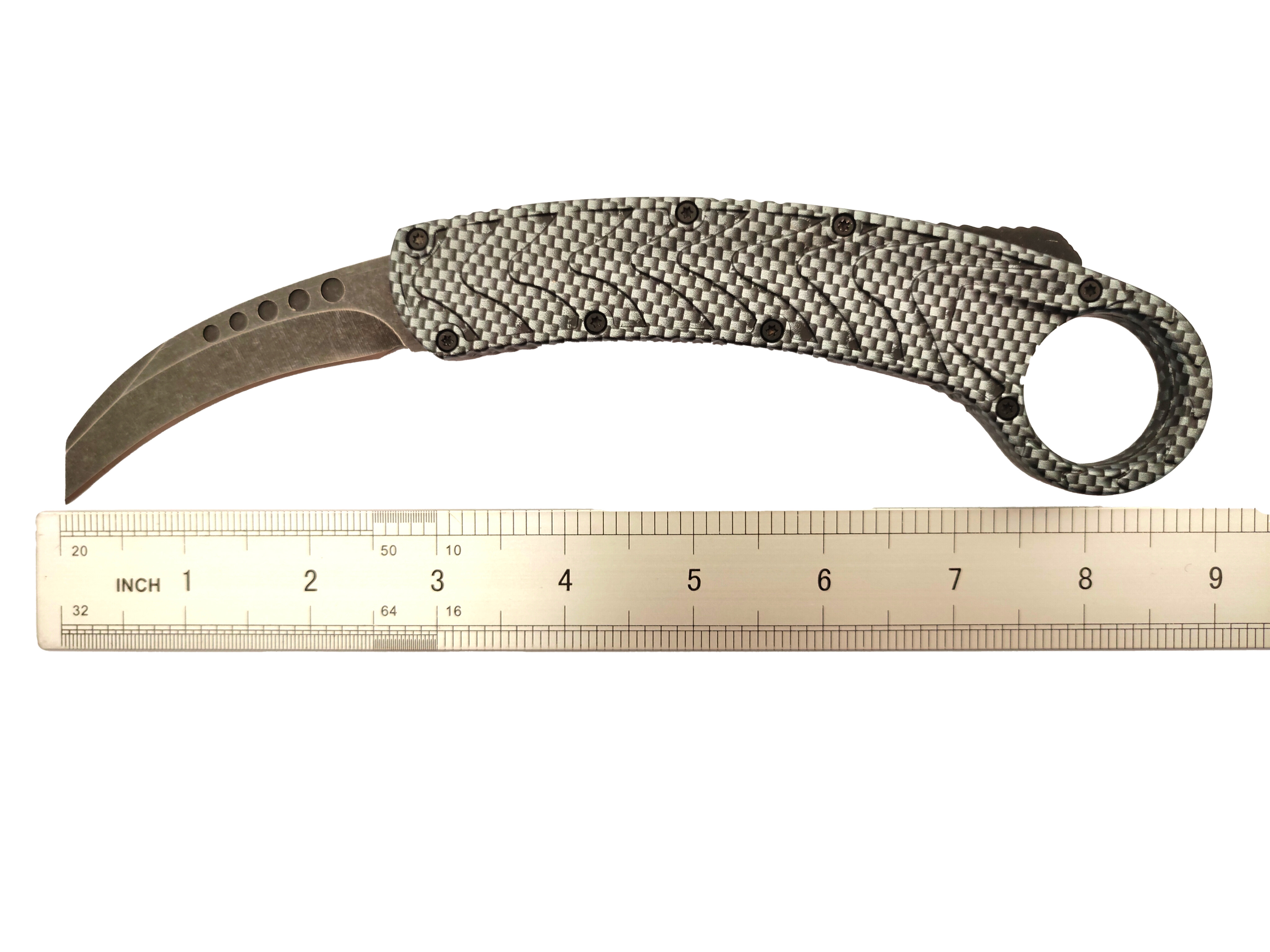 Carbon Fiber Coated Tactical Otf Dual Action Folding Outdoor Karambit Automatic Knife