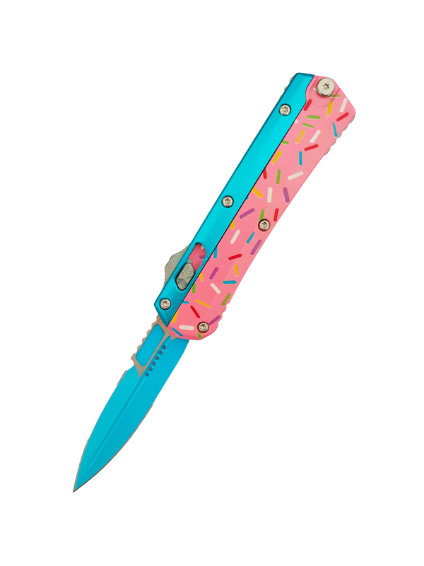 D/E Quick Opening Fishing Safety Cutting Finger Actuator Automatic Jump Flick Knife