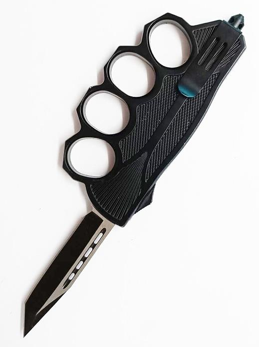 Wholesale Automatic Otf Shell Custom Blade Clip Point Otf-Auto Tactical Combat Kunckle Knife for Sale