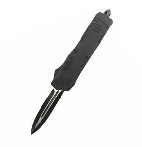 Spaceship Spring Loaded Otf Auto Black Spear Point D/A Sliding Automatic Knife