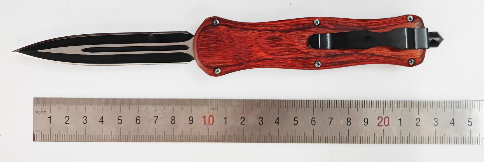 Benchmade Large Defense Combat Delta Otf Wood Force Design 440 Blade Automatic Tactical Knife