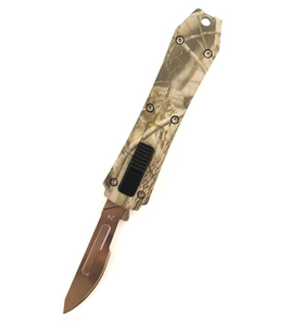 Zinc Aluminum Alloy Handle Interchangeable Blade Double Action Auto Utility Edc Pocket Knife