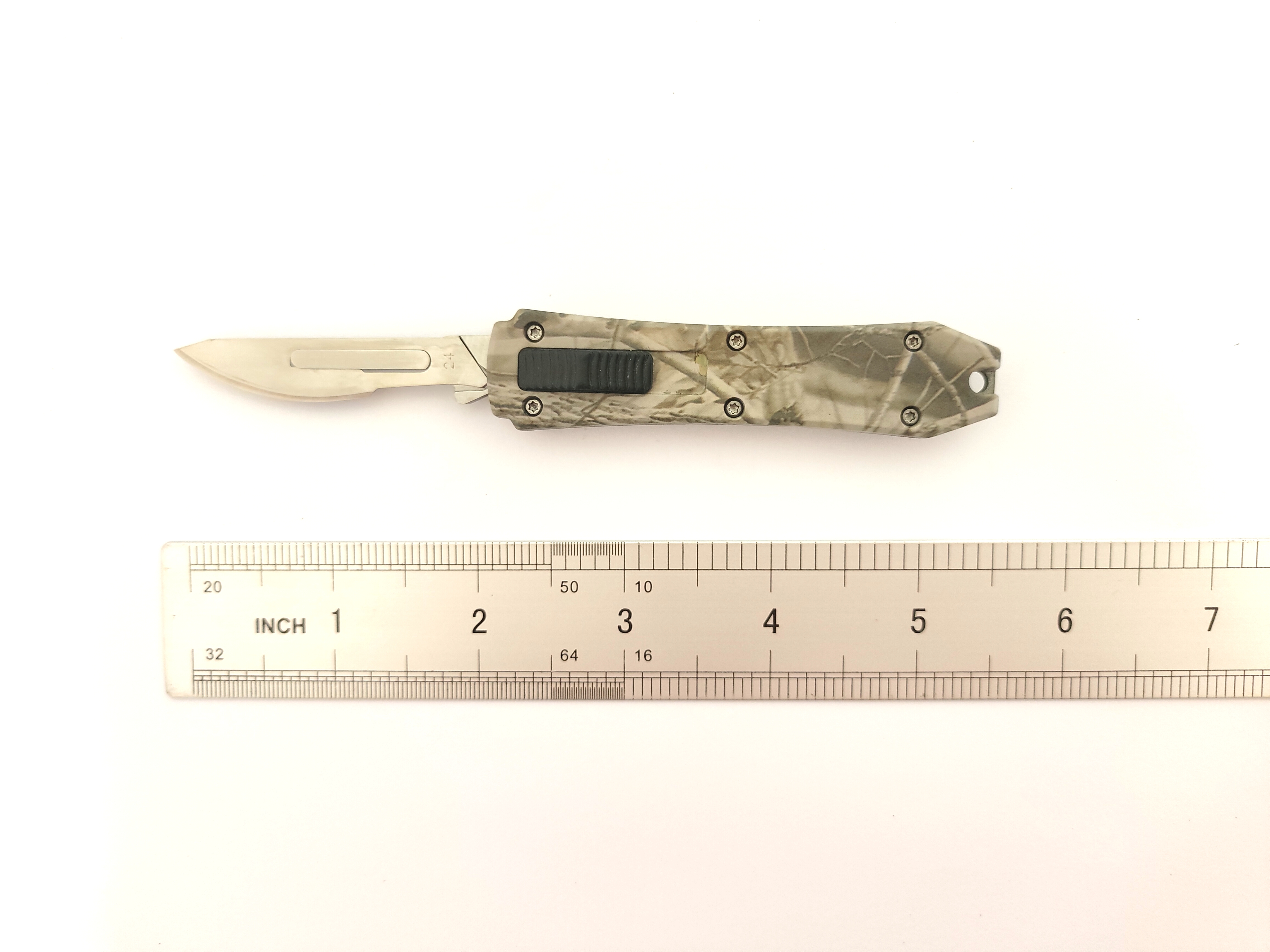 Zinc Aluminum Alloy Handle Interchangeable Blade Double Action Auto Utility Edc Pocket Knife