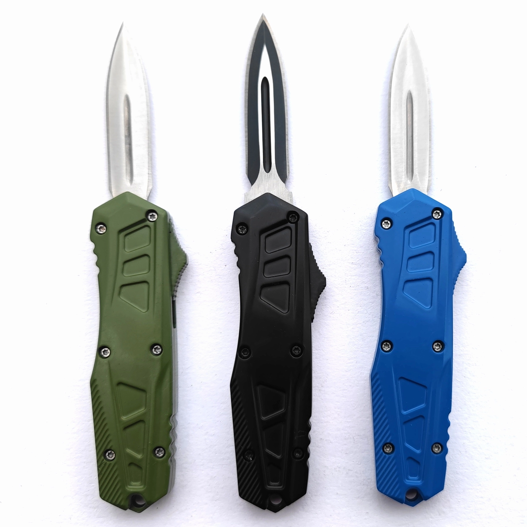 Clip Point Tanto Blade Sided Double Action Sidekick Mini Otf Automatic Sliding Knife