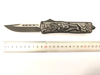 Otf New 3D Pattern Engraved Zinc Alloy Handle Tactical Wolf Combat Automatic Knife