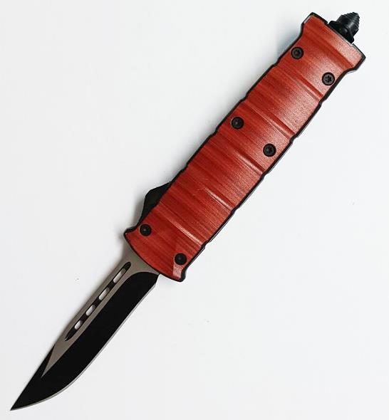 Large Wood Out The Front Blade Edge Straight Out Tactical Automatic Otf Knives 