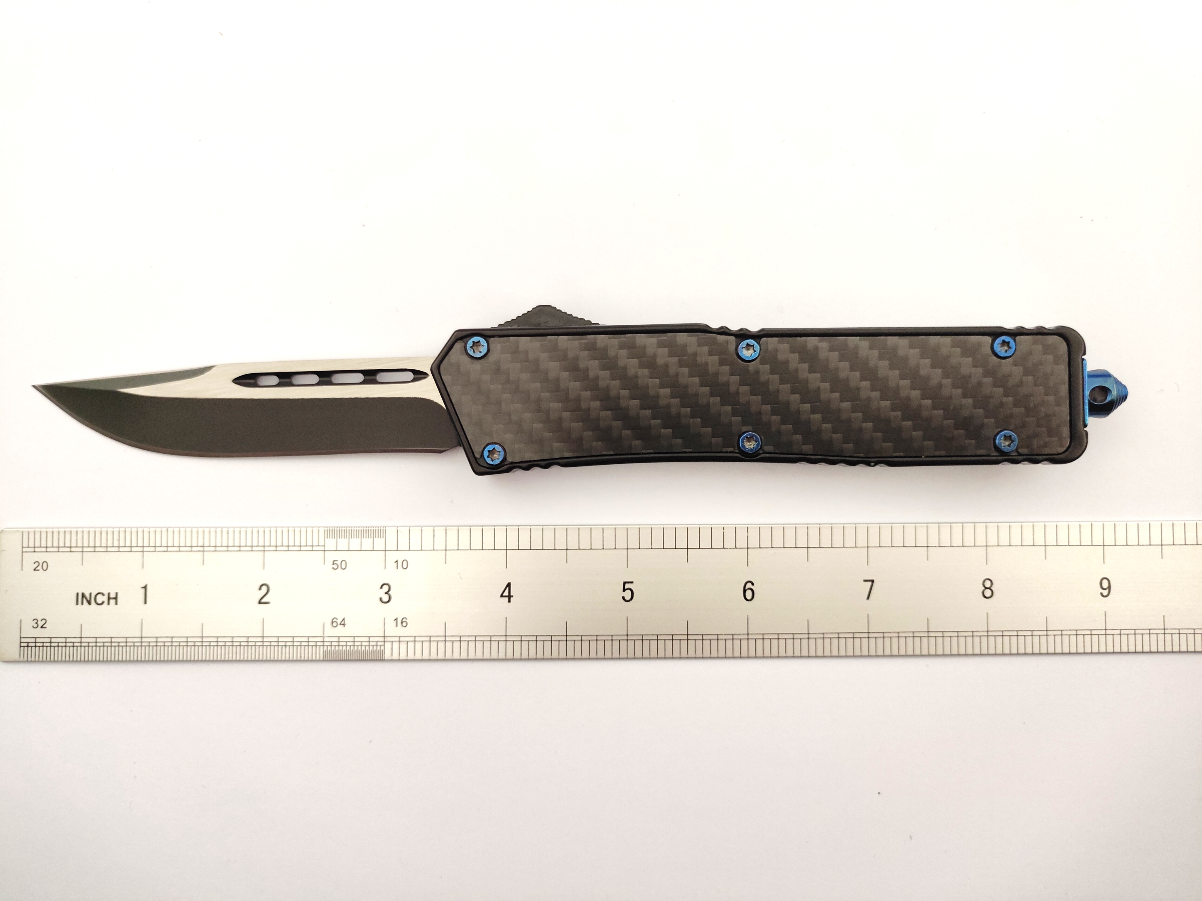Carbon Fiber Double Edge Blade Folding Stainless Steel Outdoor Otf Tactical Auto Otf Pocket Knife