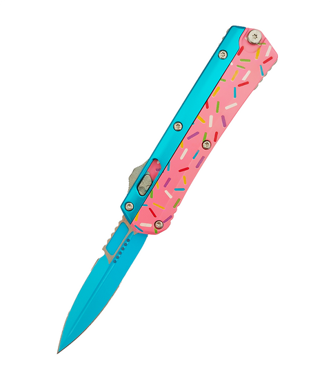 D/E Quick Opening Fishing Safety Cutting Finger Actuator Automatic Jump Flick Knife