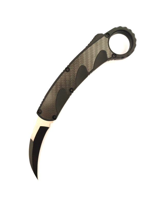 Carbon Fiber Inlay Double Edge Folded Outdoor Combat Auto Karambit Otf Survival Tactical Claw Knife