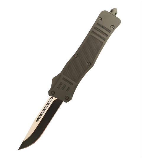 Medium Single Blade Soft Handle Zinc Aluminium Automatic Otf Switchblade Sliding Knife