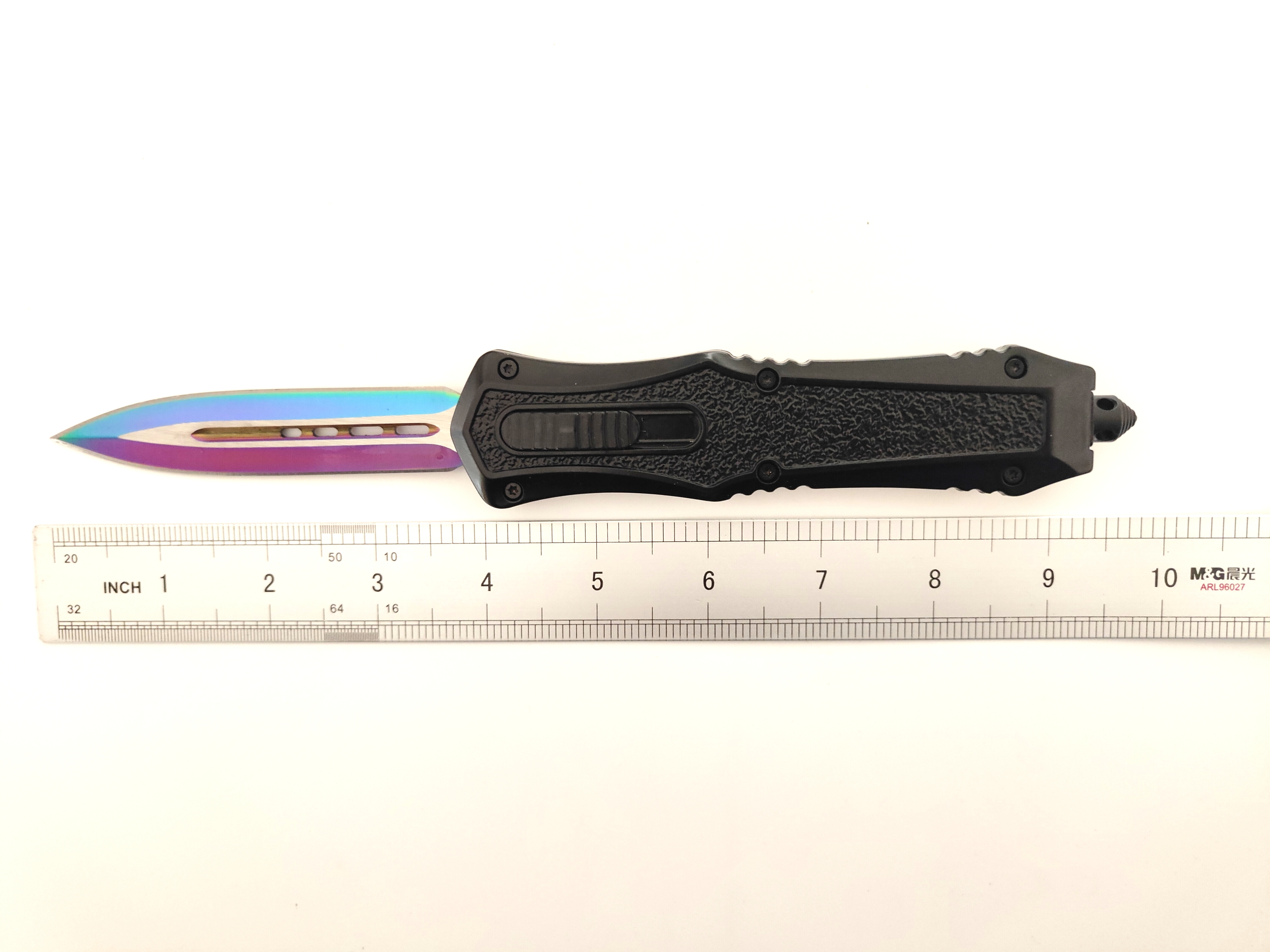 Rainbow Blade Automatic Hunting Double Edge Tactical Pocket Knife Otf Knife Auto Knives