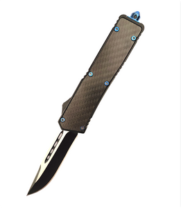 Carbon Fiber Double Edge Blade Folding Stainless Steel Outdoor Otf Tactical Auto Otf Pocket Knife