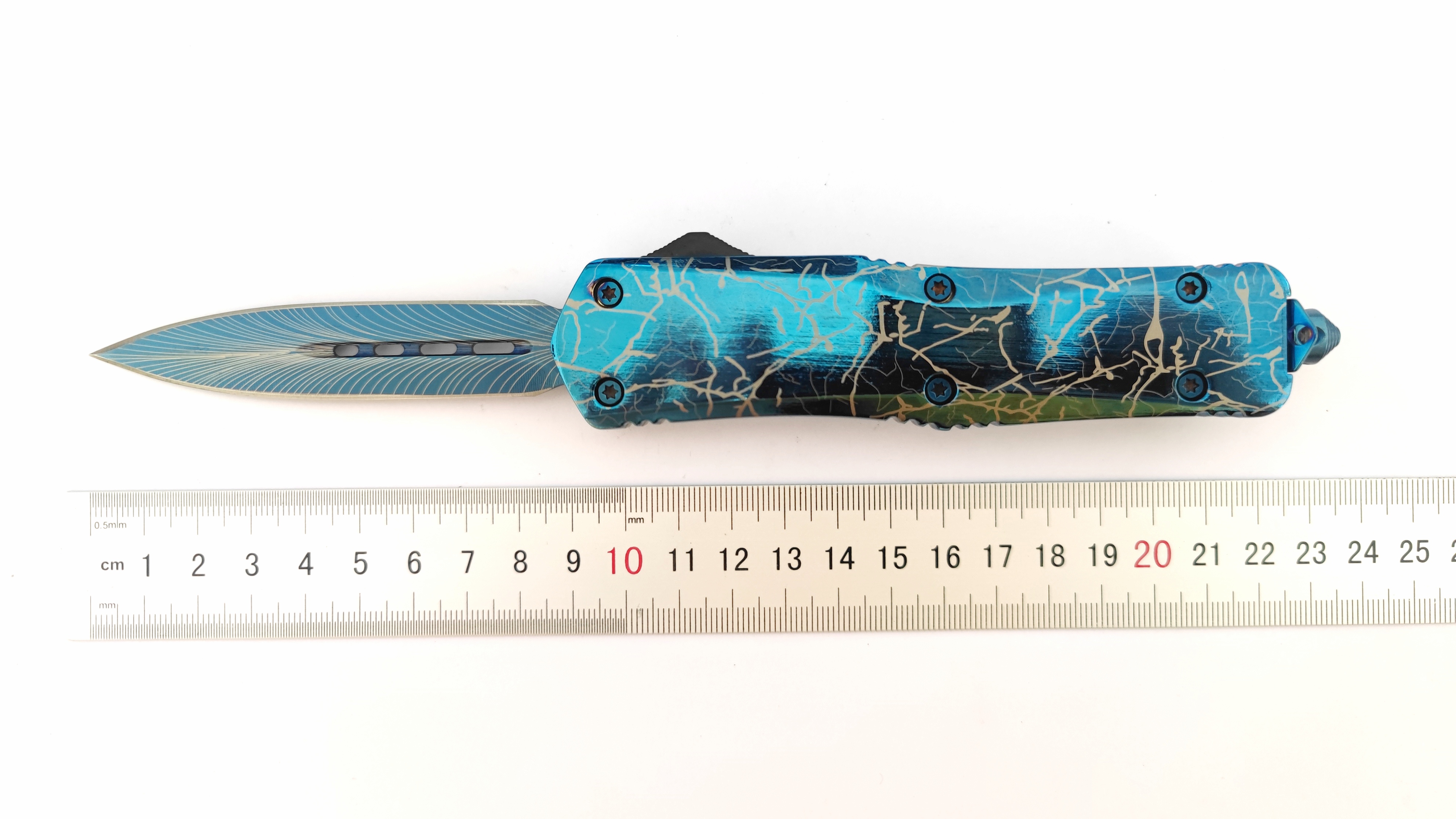 Blue Titanium Sliding Knife Pocket Wholesale Distributors Otf Automatic Knife