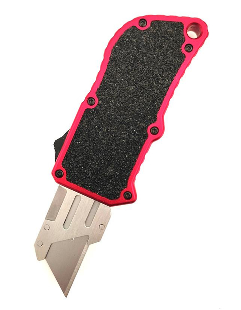 Textured Non Slip Inlay Double Action Edc Replacement Blade Pocket Razor Box Cutter Folding Automatic Otf Utility Knife