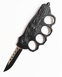 Wholesale Biker Single Blade Drop Point Automatic Hunting Otf Tactical Knuckle Knife Motorcycle Knife