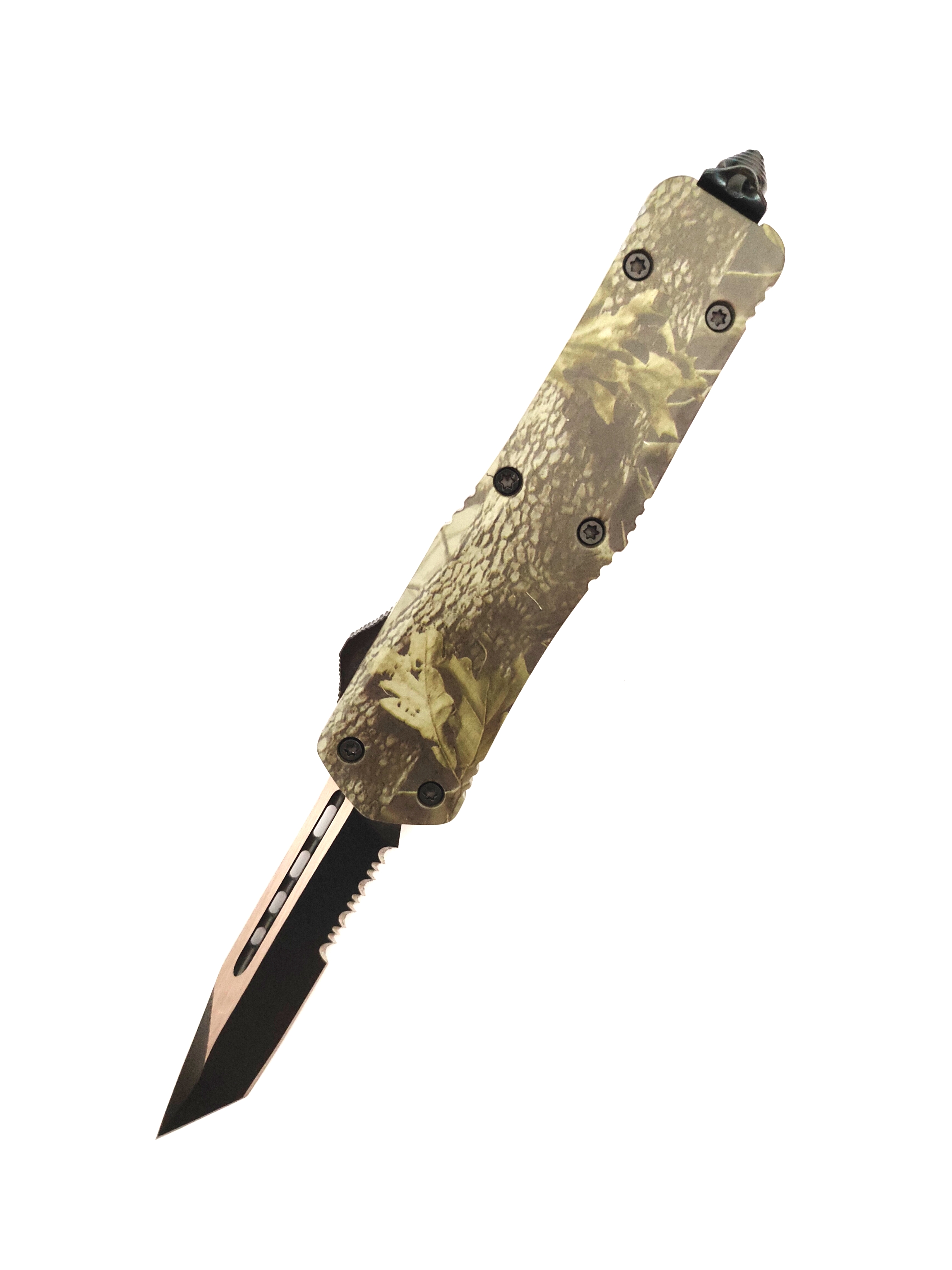Spear Point Coating Defence D/E Automatic Folded Tactical Pocket Knife