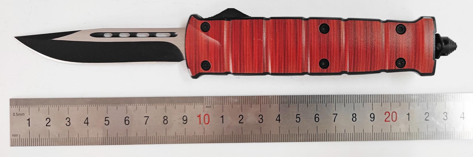 Large Wood Out The Front Blade Edge Straight Out Tactical Automatic Otf Knives 