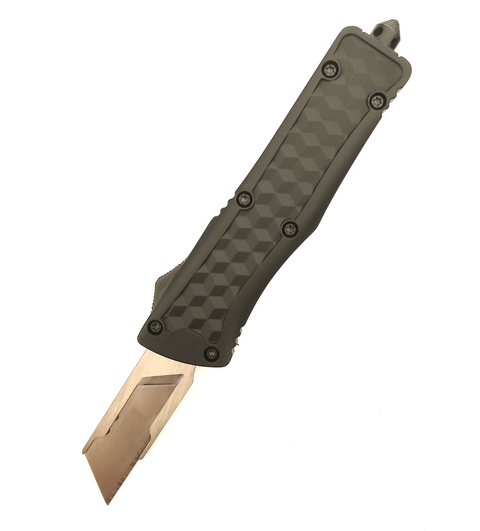 Large Folded Flick Razor Knife Zinc Alloy Handle Auto Adjustable Blade Otf Replaceable Knife