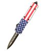 American Flag Folding Pocket Double Edge Knife Camping Hiking Outdoor Survival Automatic Otf Knife