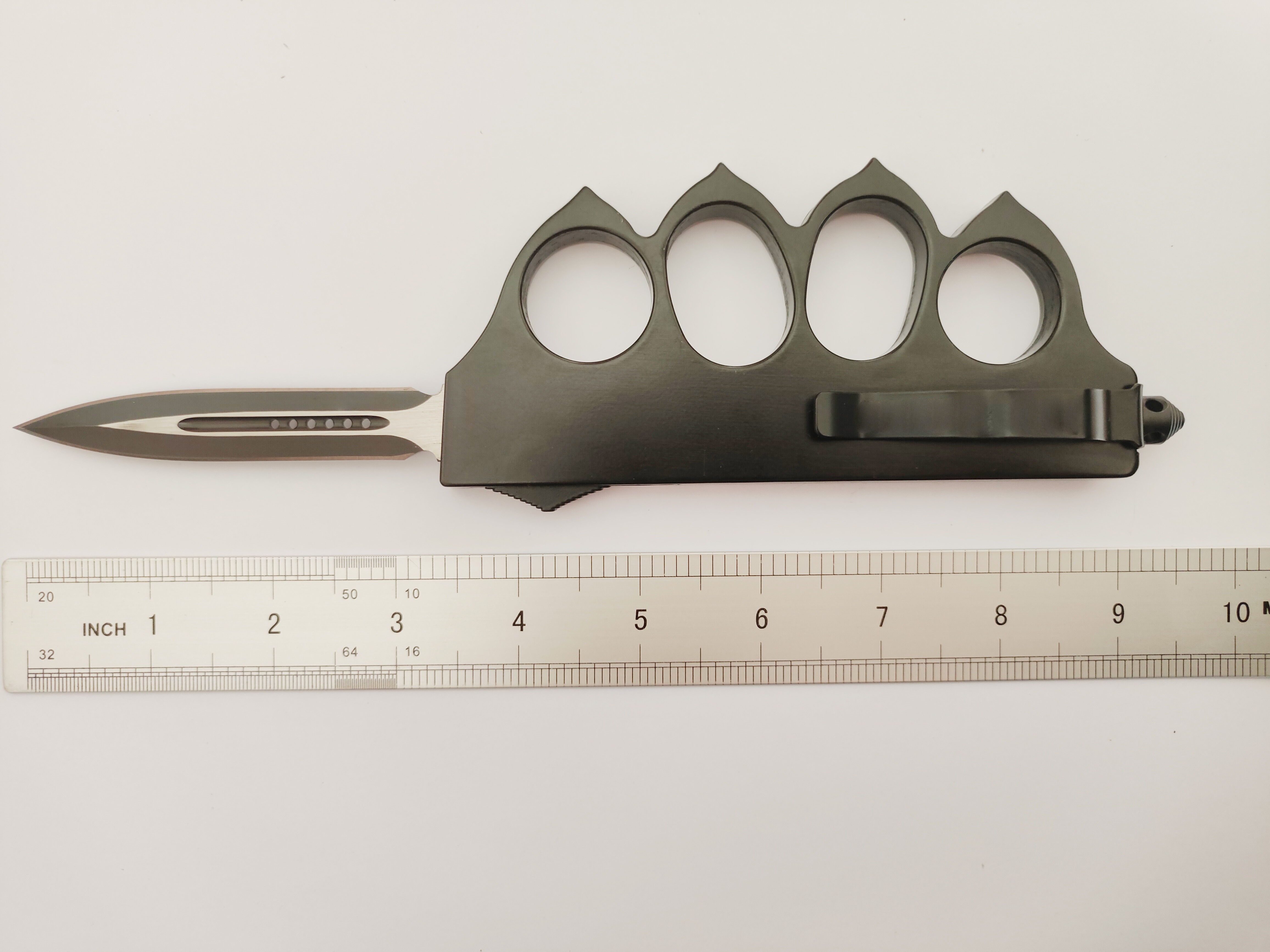 Us Otf 9.0" 1918 Tactical Trench Knuckle Auto-Otf Brass Knuckles Knives Automatic Knife