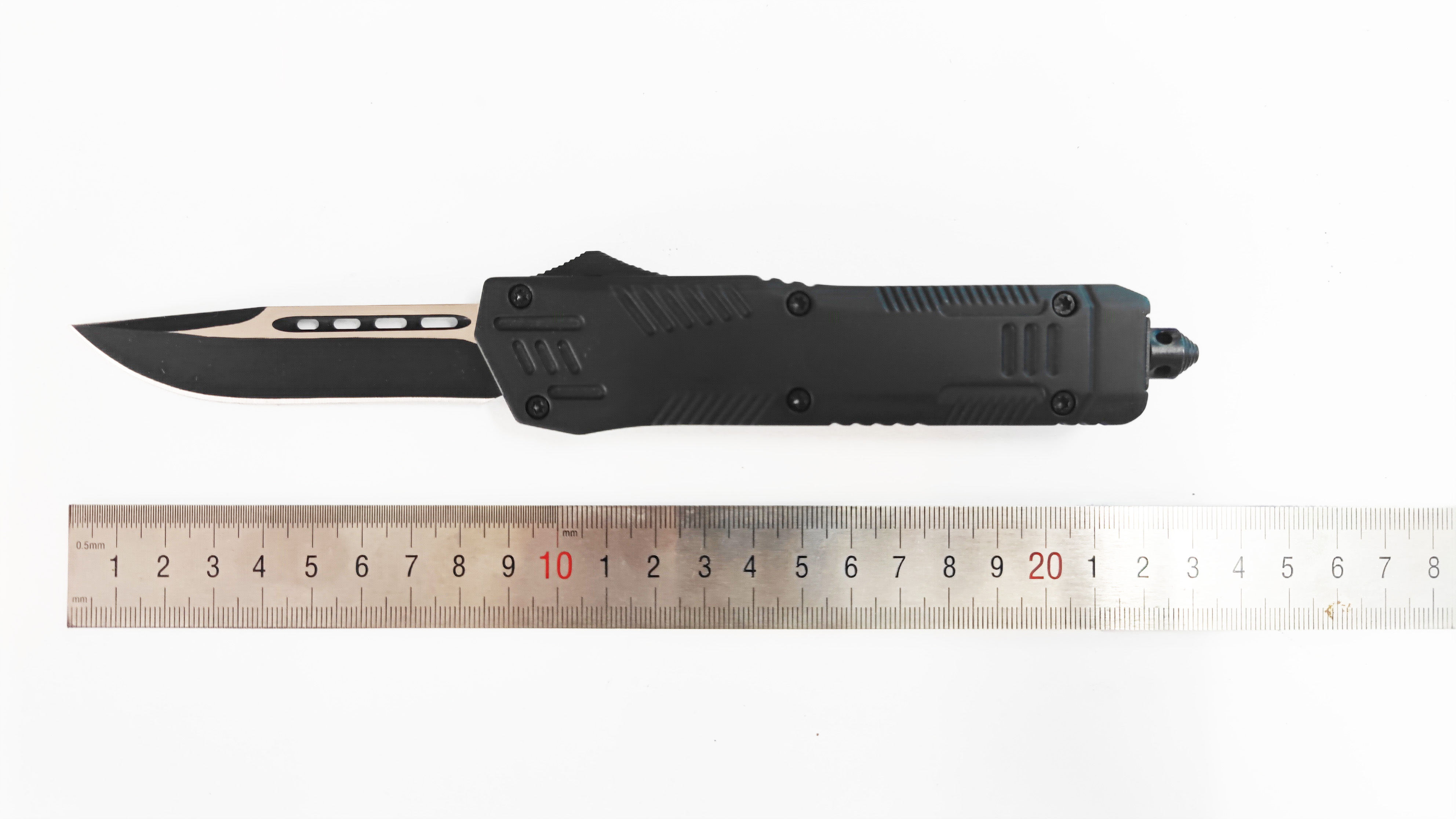 Black Soft Rubber Coated Otf Auto Knives Combat Tactical Automatic Knife