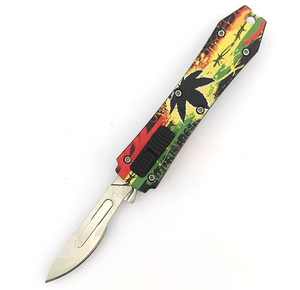 Carbon Steel Surgical Blade Multiple Use Replaceable Otf Automatic Scalpel Knife with Clip