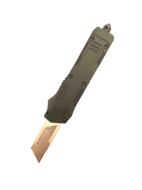 Soft Handle Large Out The Front Flick Knife Spring Assisted 2 Stages Adjustable Blade Replaceable Otf Knives