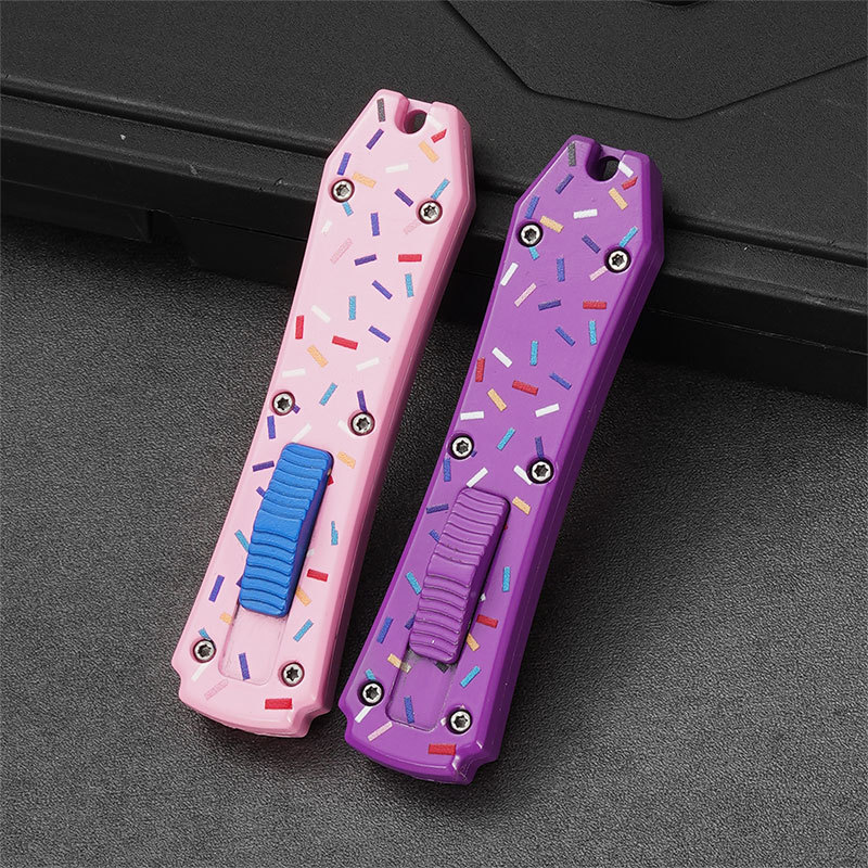 Factory Pocket Blue Colorful Mini Dessert Warrior Knife Donut Pink Blaster Automatic Otf Knife