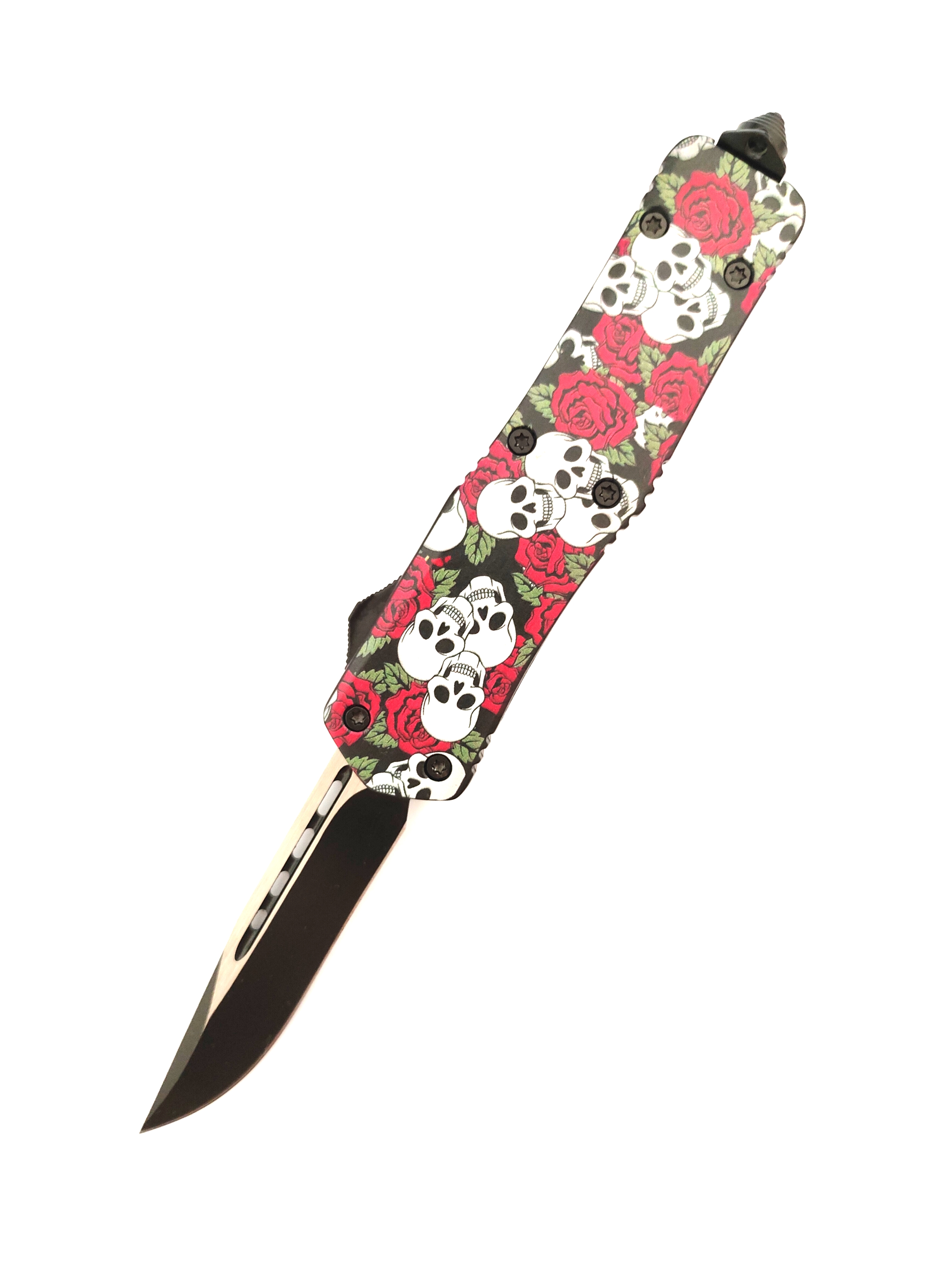 Ghost Skull Multiple Styles Double Sided Switch Blade Defense Dual Action Otf Knife